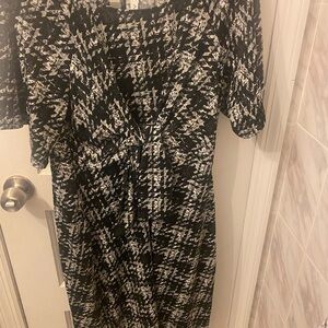 NY Collection Black and White short Sleeve Dress